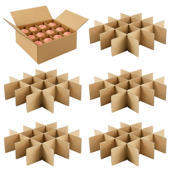 6 Sets Box Cardboard Divider Sheets 3x13 inch Divider Tray Corrugated Paper Cardboard Dividers for Boxes Shipping Storage Moving Protection Tan