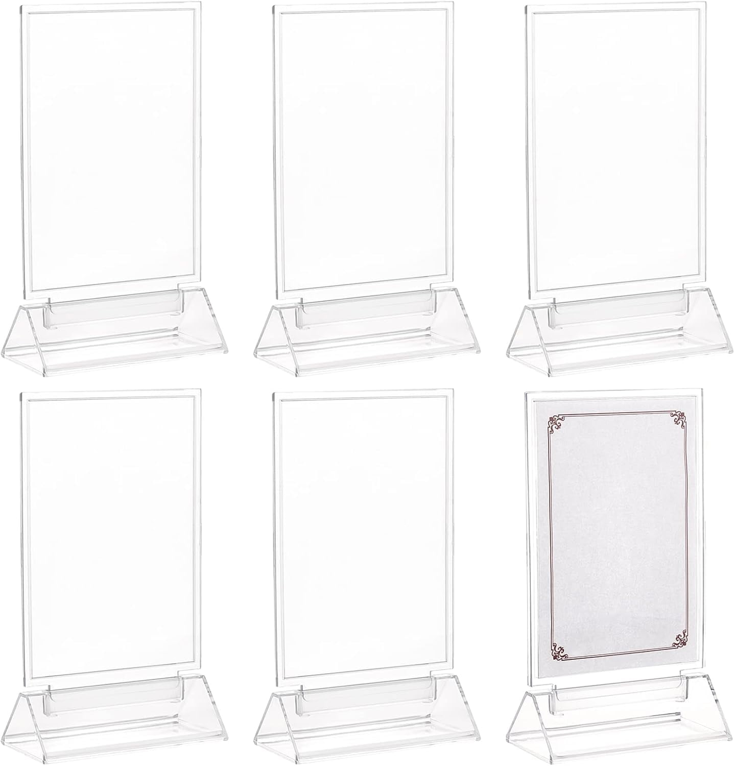 6 Sets Clear Acrylic Sign Holder Table Menu Display Stand Wedding ...