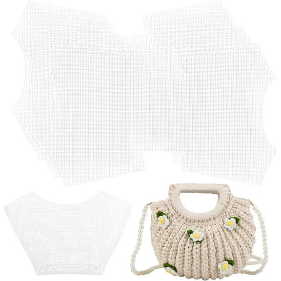 6 Sets Clear Mesh Plastic Canvas Sheets for Embroidery Blank Needlepoint Canvas Sheets for Crochet Bag Making DIY Purse Stitch Kits for Acrylic Yarn Knit Crochet Projects 20.1x12.6 Inch