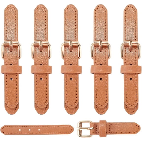 6 Sets Cloak Claps Fasteners Buckle Sew-On Coat Toggles Button Camel PU Leather Large Snap Buttons Metal Coat Clips Belt Replacement
