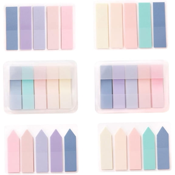 6 Sets Colorful Tags Paper Marker Sticky Page Label Mark Tool Guiding Self-Adhesive Sticker Pad Page Tabs