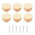 thumbnail image 1 of 6 Sets Dresser Knobs Wooden Knobs Dresser Cabinet Furniture Decorative Pulls Handles, 1 of 6