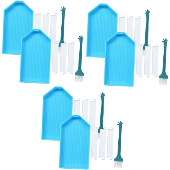 6 Sets Drill Plate Set Paint Tray Painting Tools Point Drill Tools Tray Nail Tools for Nail Art Paint Pallet Diamond Tray Dividers Bead Storage Rack Multipurpose Plastic