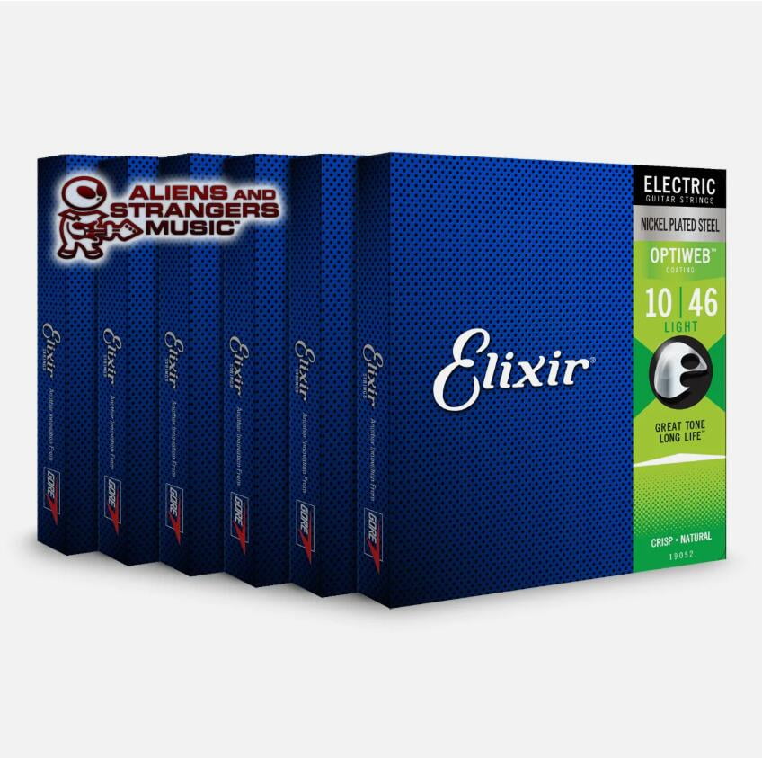 6 Sets! Elixir OPTIWEB Nickel Electric — 19052 Light .010-.046