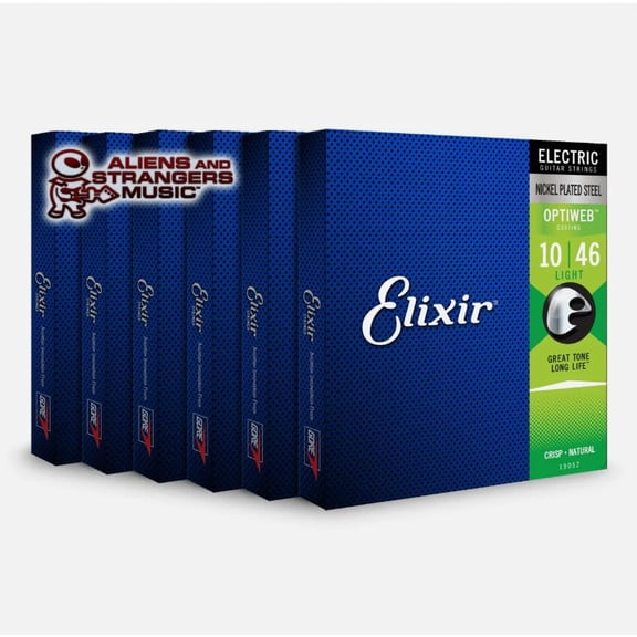 6 Sets! Elixir OPTIWEB Nickel Electric 19052 Light .010-.046