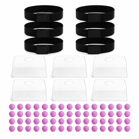 6 Sets Funny Waist Ping Pong Party Game Kit, Interactive Shake Ball Toss Game with Purple Balls and Adjustable Belts, Adult Party Games for Wedding Bridal Shower Birthday and Team Building Events
