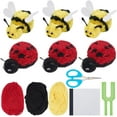 6 Sets Honey Bee Pom Pom Balls Ladybug Pompom DIY Arts and Crafts Kit