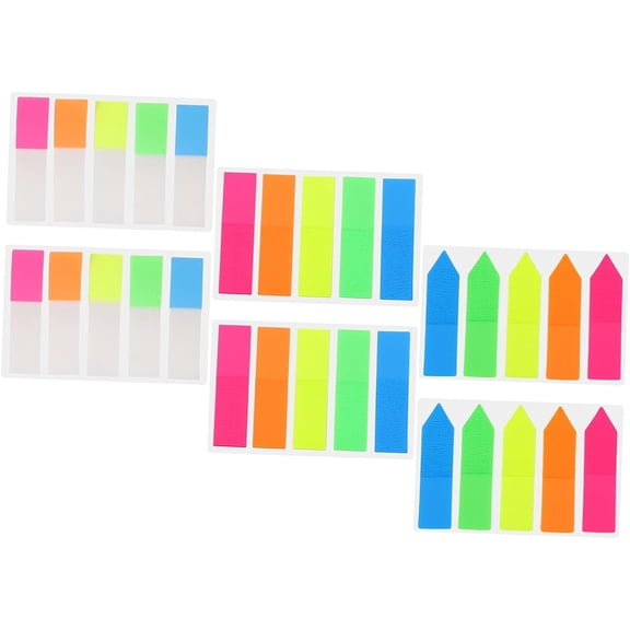 6 Sets Label Note Pad Color Stickers Paper Tabs Colored Tabs The Pet Book Tabs Sticky Page Tags Page Tabs Fluorescent Color Supplies Student Use Stickers Marker Sticker