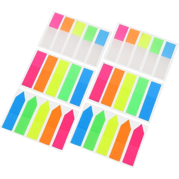 6 Sets Label Note Pad Notebook Stickers Colored Tabs Paper Tabs Color Page Marker Label Self-Adhesive Page Tabs Reading Marking Bar The Pet Supplies Student Use Stickers
