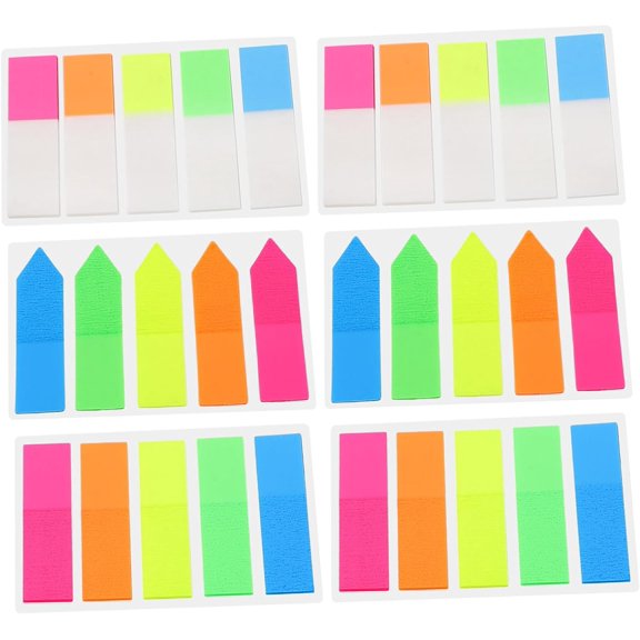 6 Sets Label Note Pad Paper Tags Colored Stickers Notebook Tabs Reading Page Marker Memo Pad Marker Sticker The Pet Supplies Student Use Fluorescent Color Colored Labels