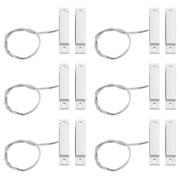 6 Sets Magnetic Reed Switch MC-32 NC Surface Mount Wired Security Door Window Alarm Contact Sensor White