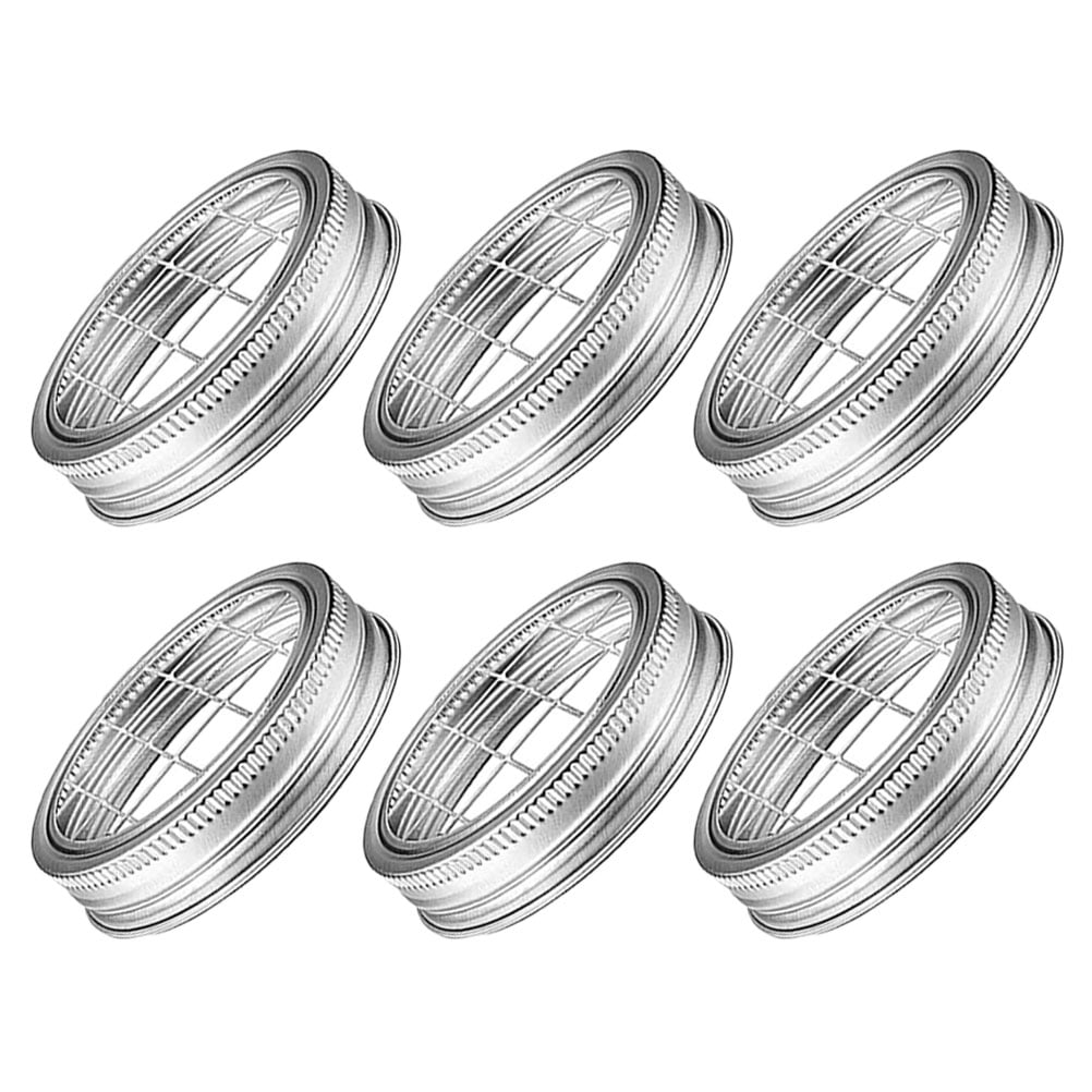 6 Sets Metal Lid Insert Jar Flower Lid Inserts Jar Flower Grid Daisy ...
