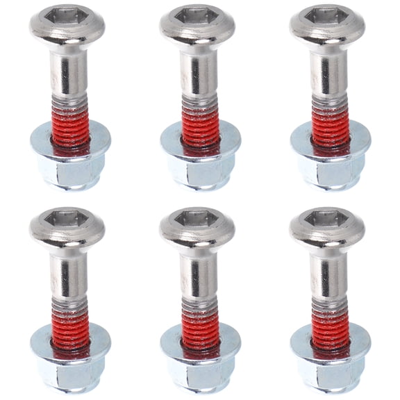 DEEPCRAFF Motorcycle Exhaust Bolt Sprocket Bolt And Nut Kit Silver Heavy Duty Metal 6 Sets