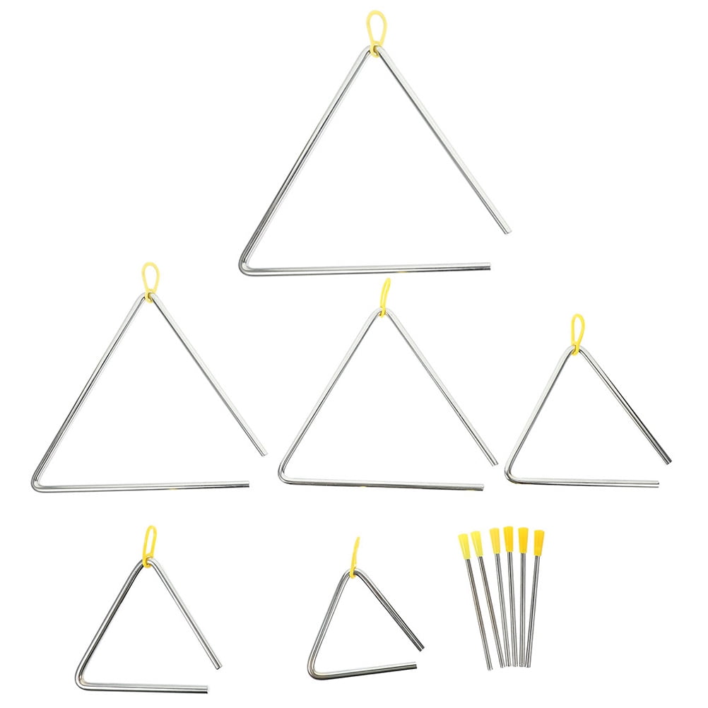 6 Sets Musical Triangle Instrument Children Triangle Percussion Bell Triangle Hand Percussion With Striker Walmart