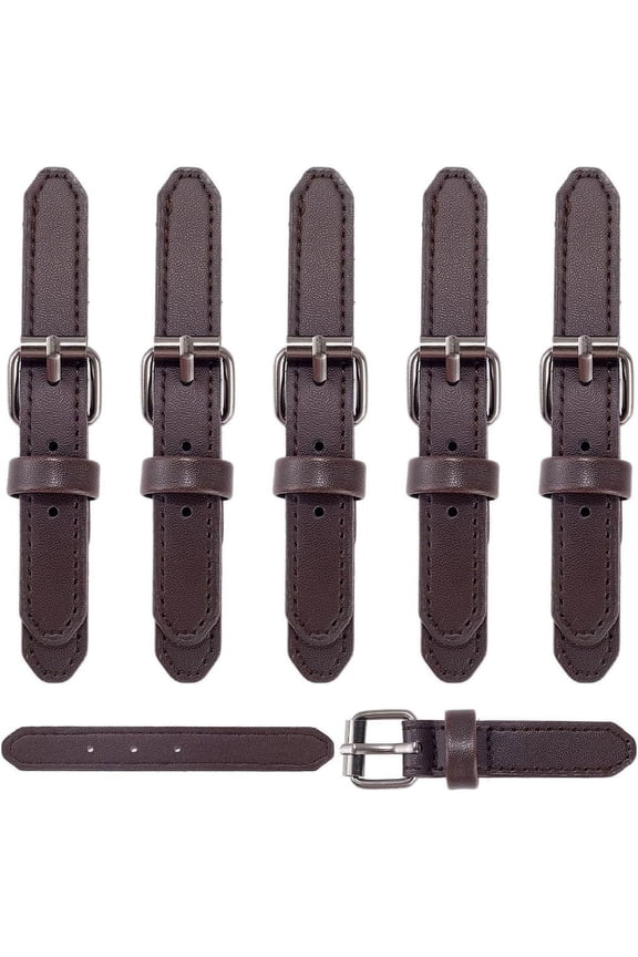 6 Sets PU Leather Snap Toggle Closure Buttons Sew-On Coat Buckle Coconut Brown Large Clasp Belt Replacement Metal Button Clips Fastener