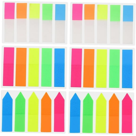 6 Sets Label Note Pad Colored Labels Notebook Stickers Stickers Colorful Page Mats Page Tabs Paper Page Marker Supplies The Pet Bar Student Use Color Stickers