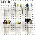 thumbnail image 1 of 6 Sets PegBoard Cups,2.7x4In Clear Ring Style Pegboard Hooks with Pegboard Cups,Peg Board Containers for Craft,Workroom,Office, 1 of 6