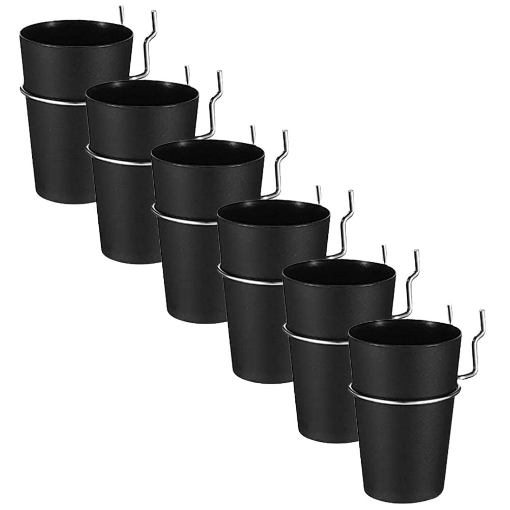 6 Sets Pegboard Cup Holder Cups with Hooks Organizer Accessories Iron Abs