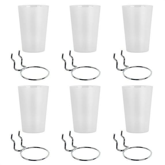 6 Sets Pegboard Cups with Pegboard Hooks,Clear Pegboard Cups,Peg Board Cups,Pegboard Organizer Kit for Office Organizing Storage Tools