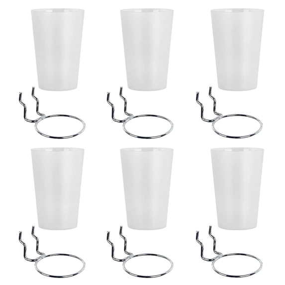 6 Sets Pegboard Cups with Pegboard Hooks,Clear Pegboard Cups,Peg Board Cups,Pegboard Organizer Kit for Office Organizing Storage Tools