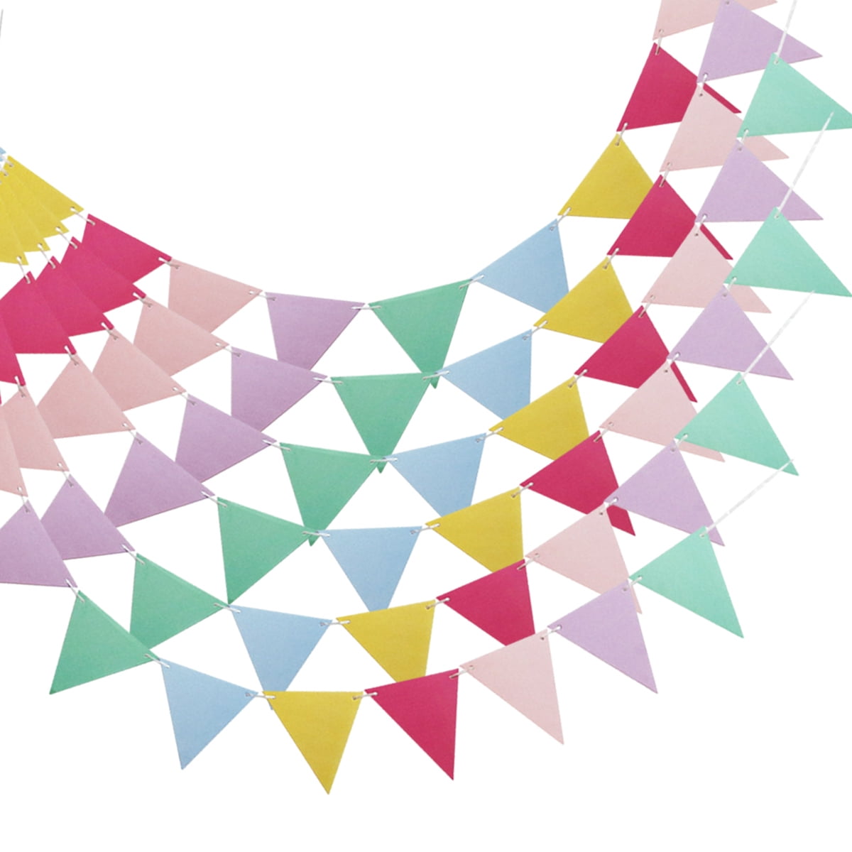 6 Sets Pennant Banner Multicolor Hanging Paper Triangle Flag Pennant ...