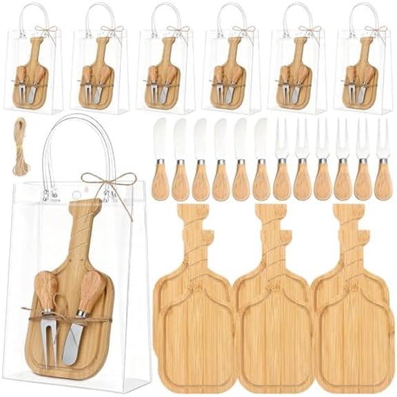 6 Sets Pickleball Charcuterie Boards Pickleball Gifts for Women Men Cheese Board with Knife and Fork Bridal Shower Prizes for Wedding Party Supplies$$Home Decor, Kitchen, & Other