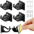 6 Sets Plastic Rod Bracket Self Adhesive Curtain Rod Holder No Drilling