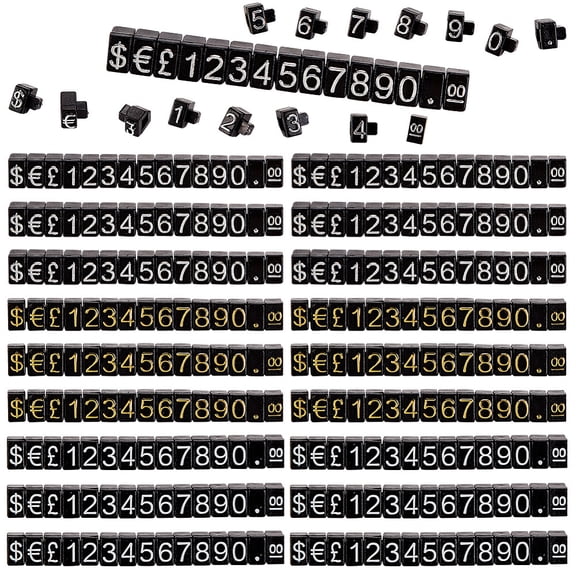 6 Sets Price Display Cube 3 Colors Adjustable Price Tags for Jewelry Price Display Counter Stand Price Tags for Retail Dollar Price Block