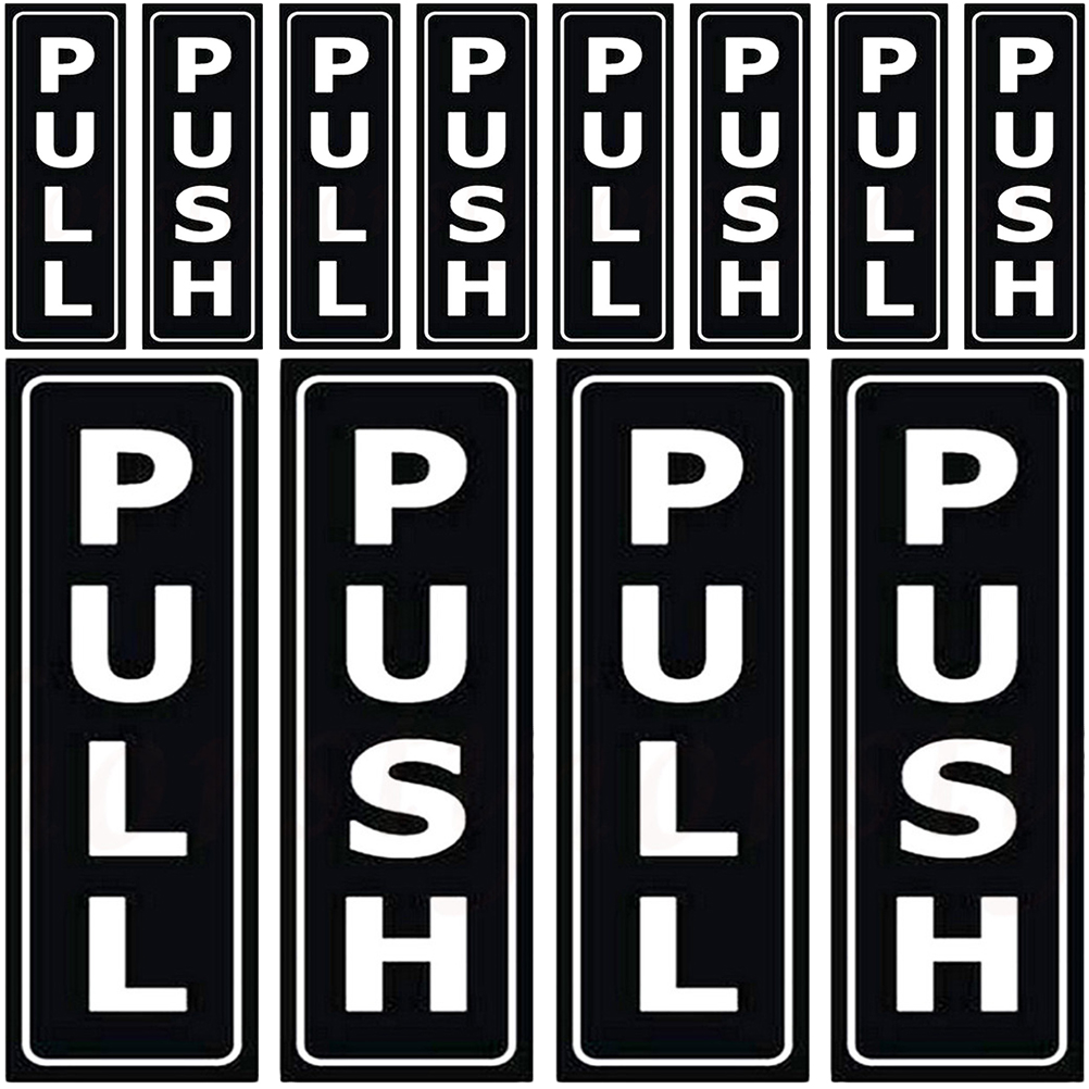 6 Sets Push Pull Door Sign Stickers Push Pull Door Decals for Restaurant Office