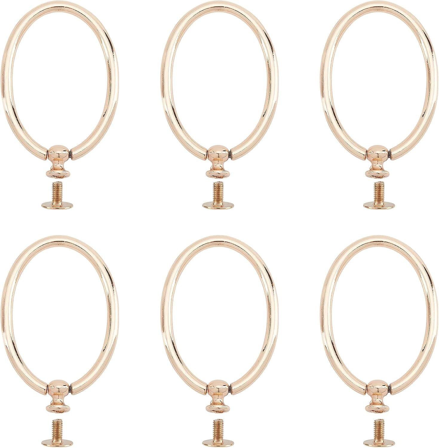 D Rings With Rivets 6 Sets Rivet Studs Screw Back Round Head Rivets with Pull Ring Metal ...