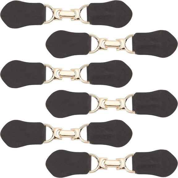 6 Sets Sew-On Toggles Closures - Black Clip Holder Buckle Clasp Pin Snap Toggle Tab Closure Metal Leather Clasp Fasteners