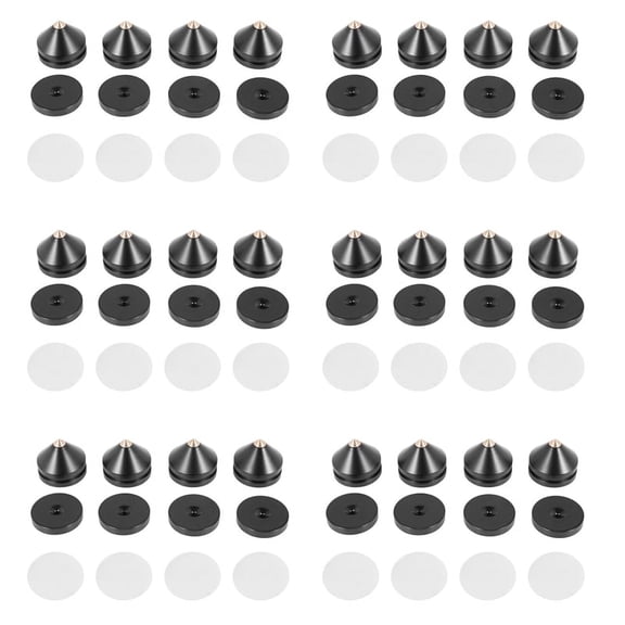6 Sets Speaker Loudspeaker Spikes Stand Feets Turntable DIY Speaker Stand Shock Pin Nails and Pads Accessories
