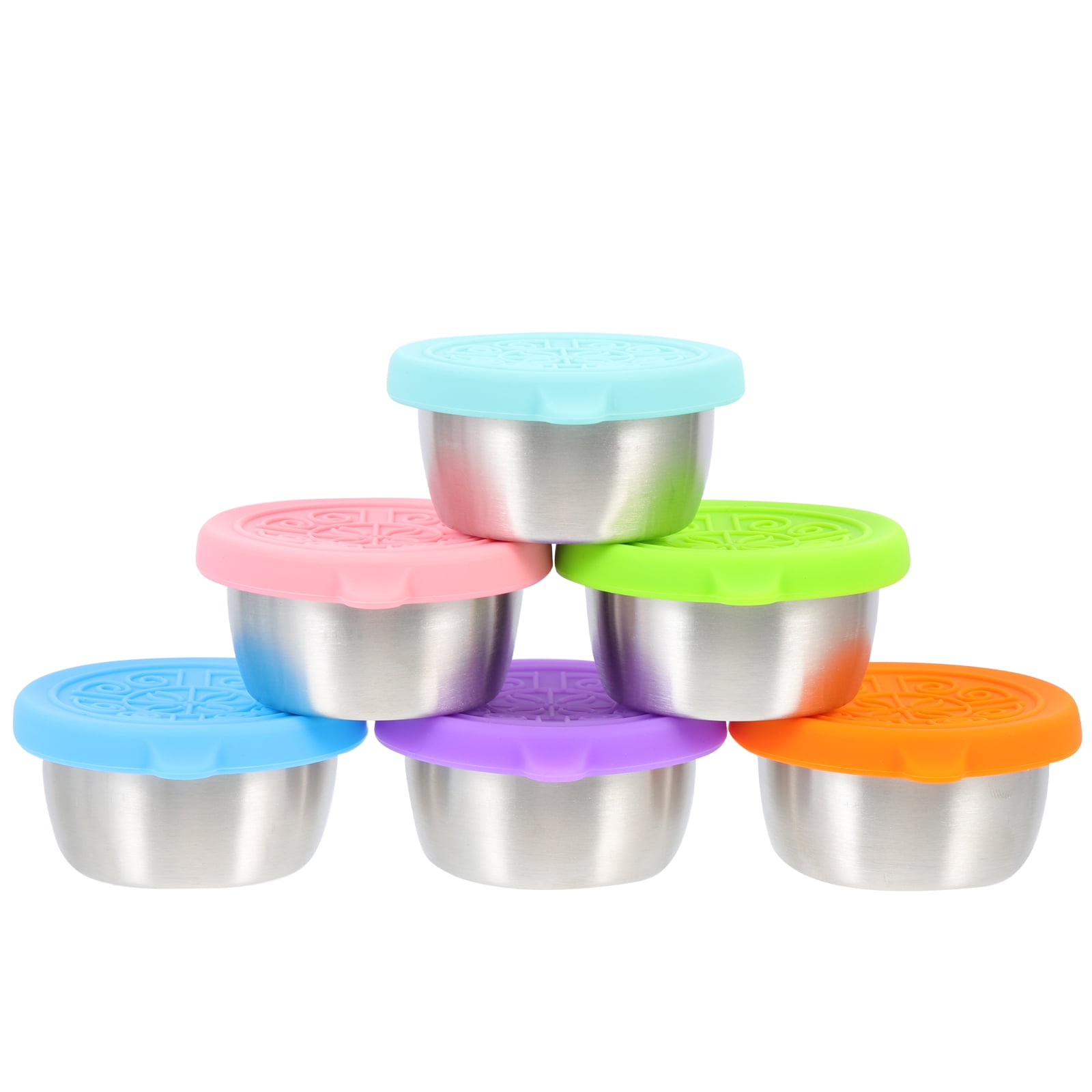 6 Sets Stainless Steel Dipping Cup Food Storage Pots Stainless Steel
