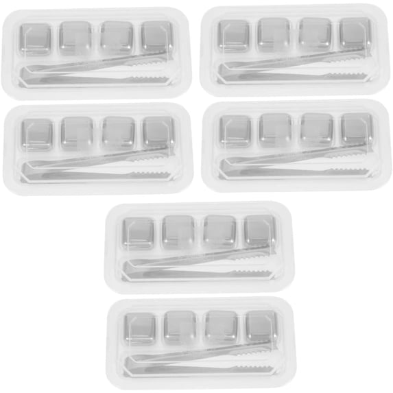 6 Sets Stainless Steel Ice Cubes Gifts Sets Coffe Gifts Stocking Stuffers Ebt Stone Ice Cubes Ice Cubes Reusable Ice for Drinks Wine Glass Puck Liquid Man Stainless Steel Ice Cube
