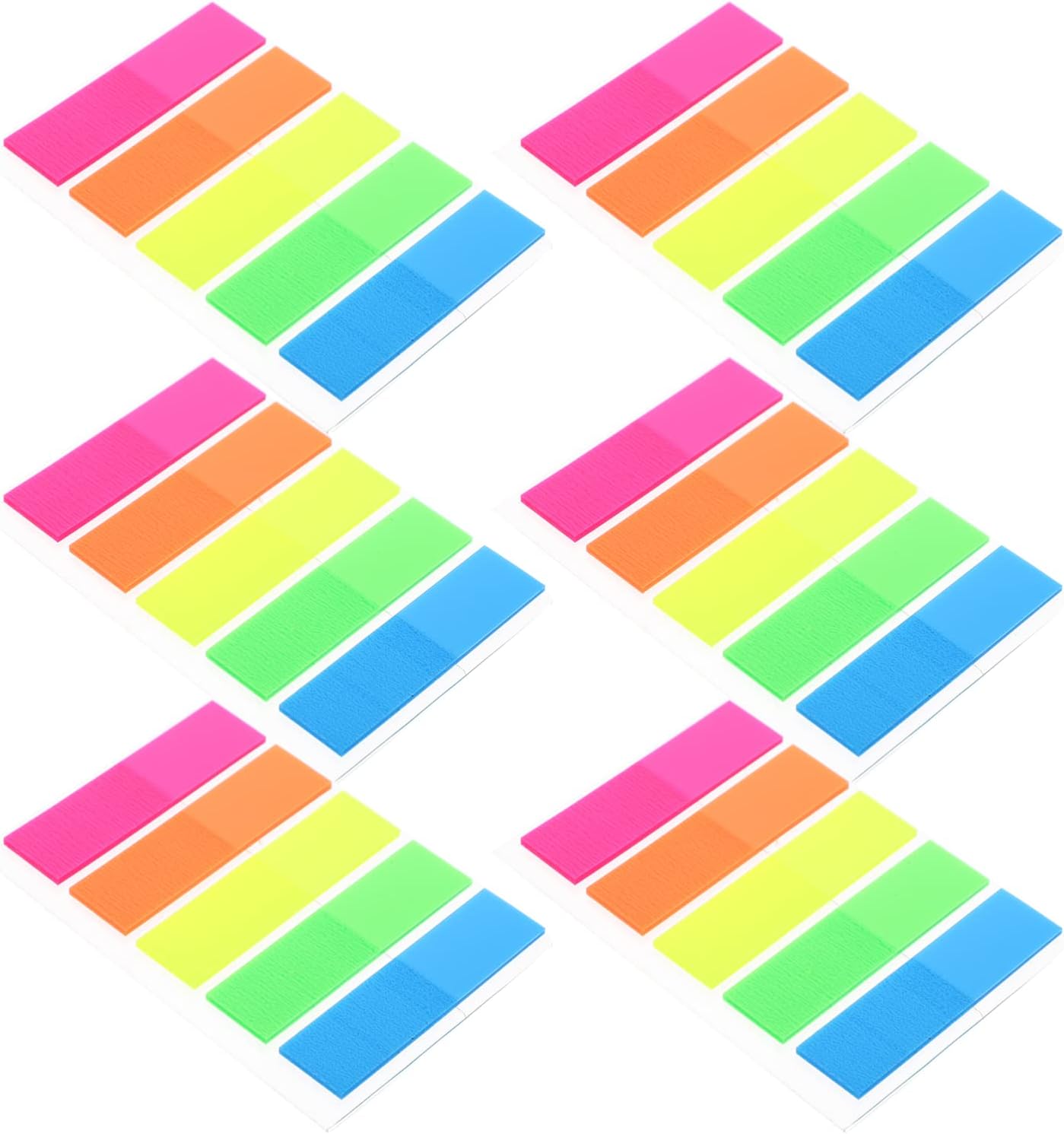 6 Sets Sticky Tabs, Page Markers Translucent Writable and Repositionable File Tabs for Page