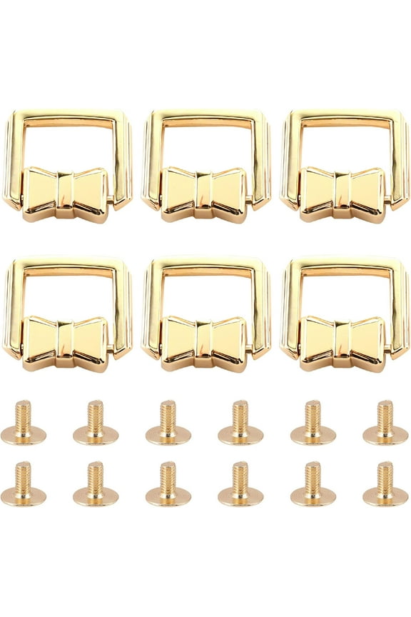 6 Sets Suspension Clasp for Purses Metal Bag Buckles with Side Loop Handbag Hardware Fasteners Shoulder Strap Connectors Hardware Bags Ring for DIY Leather Craft Bag Making Inner Dia: 0.7inch