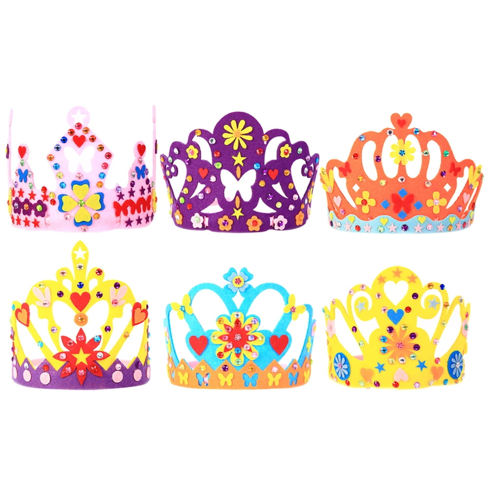 WORGEOUS Crown Tiara Craft Kit for DIY Use Assorted Color Non Woven ...