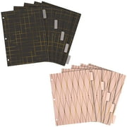 6 Sets of 5 Tab Dividers for 3 Ring Binders, 30 Total Bulk Dividers for Office, School Supplies (Pink, Black, 8.5 x 11 In)