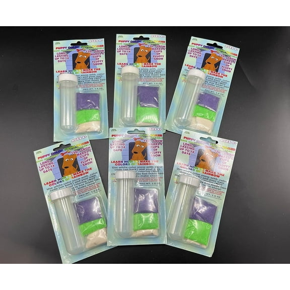 6 Sets of Colorful Instant Fake Snow Powder with Test Tube Party Favors and Stocking Stuffers