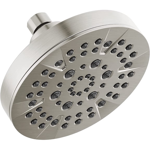 6-Setting Brushed Nickel Shower Head with High Pressure Spray, 6 Inch Round Shower Head, Showerheads, 1.75 GPM Flow Rate, Stainless 52535-SS