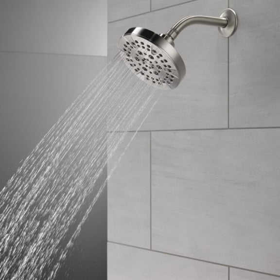 6-Setting Chrome Shower Head with High Pressure Spray, 6 Inch Round Shower Head, Showerheads, 1.75 GPM Flow Rate, Chrome