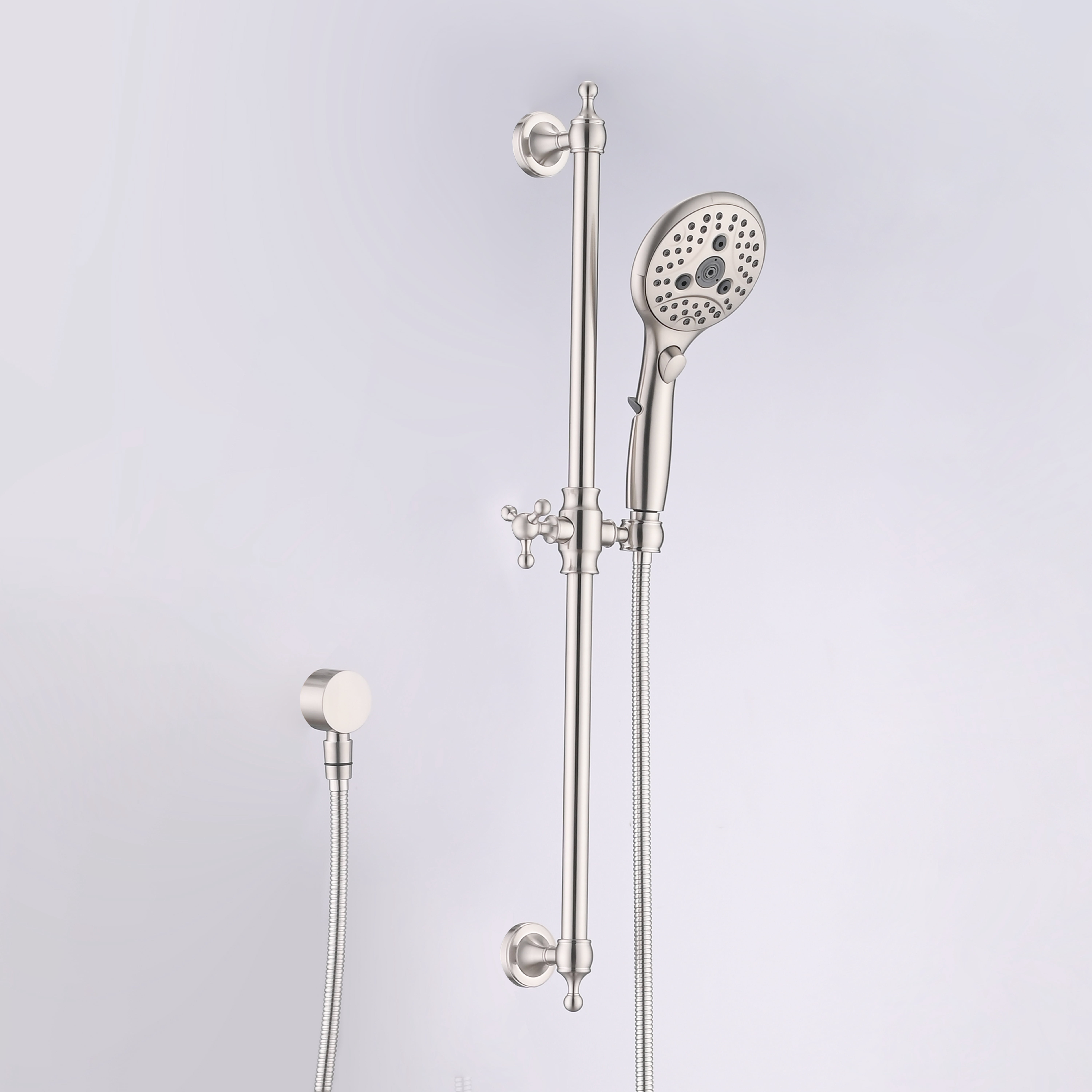‌6-Setting Handheld Shower Combo with Slide Bar & Pause Switch (Chrome)