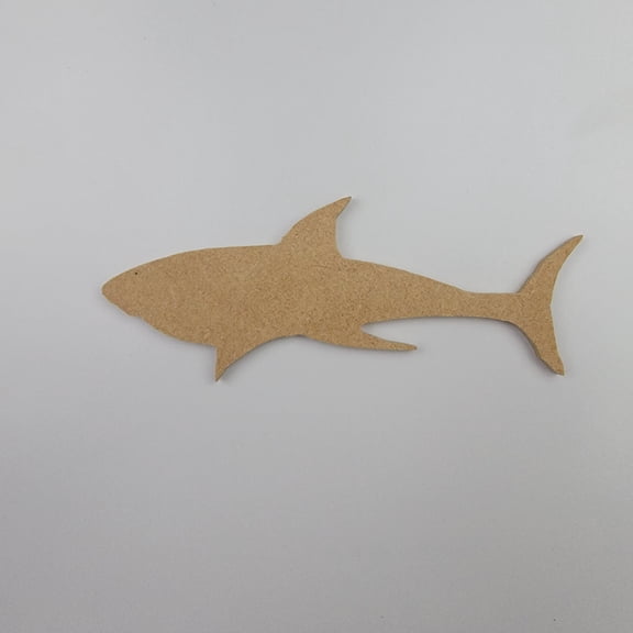 6"Shark, Unfinished Wood Art Shape by Wooden Craft Cutouts