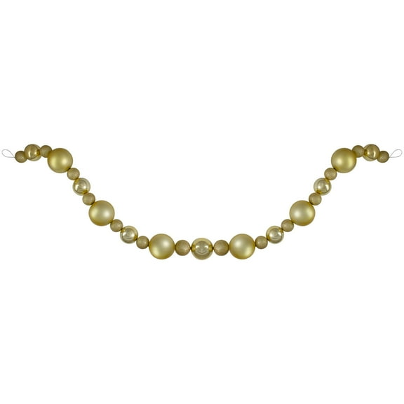 6' Shatterproof Ball 3-Finish Christmas Garland Gold