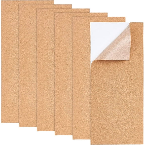 6 Sheet 5.9x13.7inch Self-Adhesive Cork Sheets 0.3cm Thick Cork Coasters for wall decoration and DIY Craft Projects DIYDIY