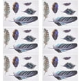 thumbnail image 1 of 6 Sheet Feather Car Sticker 30PCS Feather Car Rear View Mirror Stickers PVC Self Adhesive Waterproof Vinyl Decals Universal Car Exterior Decorative Accessories for Truck Motorcycle, 1 of 7
