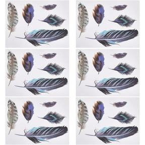 6 Sheet Feather Car Sticker 30PCS Feather Car Rear View Mirror Stickers PVC Self Adhesive Waterproof Vinyl Decals Universal Car Exterior Decorative Accessories for Truck Motorcycle