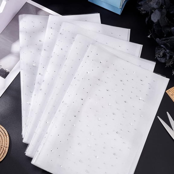 6 Sheet Glitter Hotfix Rhinestone(Hot Melt Adhesive On The Back) Costume Accessories Flat Round 340x279x2mm Rhinestone: 2mm 3.5mm