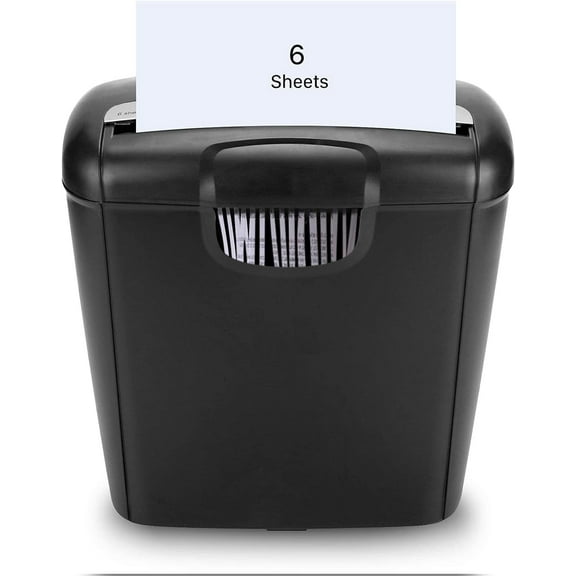 6-Sheet Paper Shredder with 3 Gallon Bin, Strip-Cut Paper/CD/Card Shredder for Home Office Use