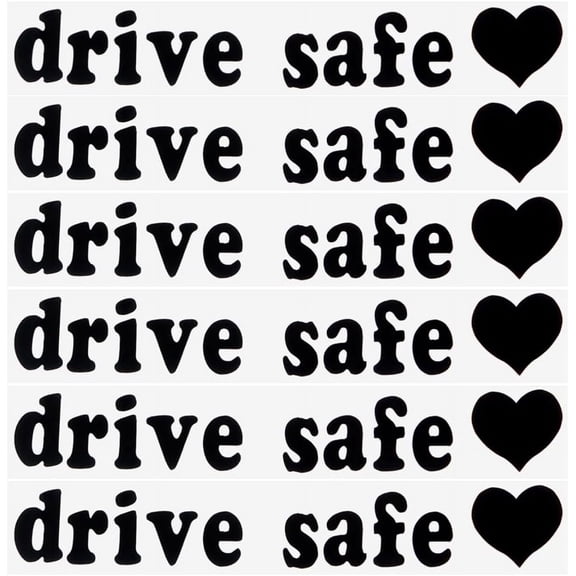 6 Sheet Rearview Mirror Decal Drive Safe Vanity Mirror Stickers Black Waterproof Self Adhesive Positive Affirmation Decals